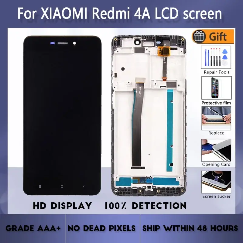 Для XIAOMI Redmi 4A Оригинальный ЖК-экран в сборе с передним корпусом черный белый