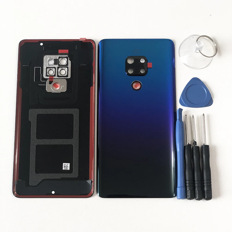Original For 6.53" Huawei Mate 20 Axisinternational Glass Back Battery Cover Case Housing+Camera Frame+Glass Lens+3M Sticker