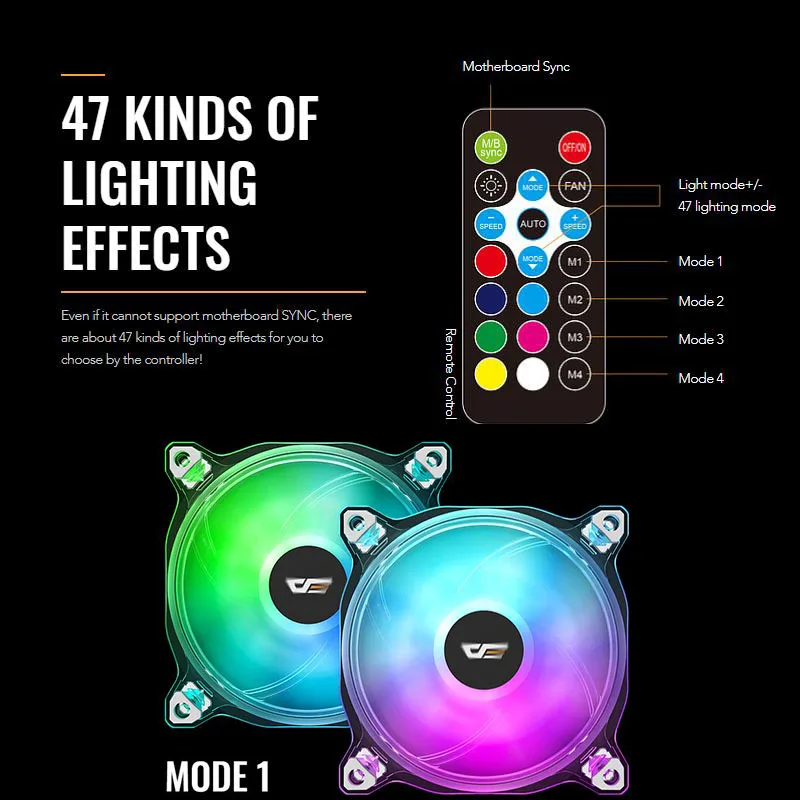 Вентилятор darkFlash RGB 120 мм чехол для компьютера ПК вентилятор прозрачная рамка