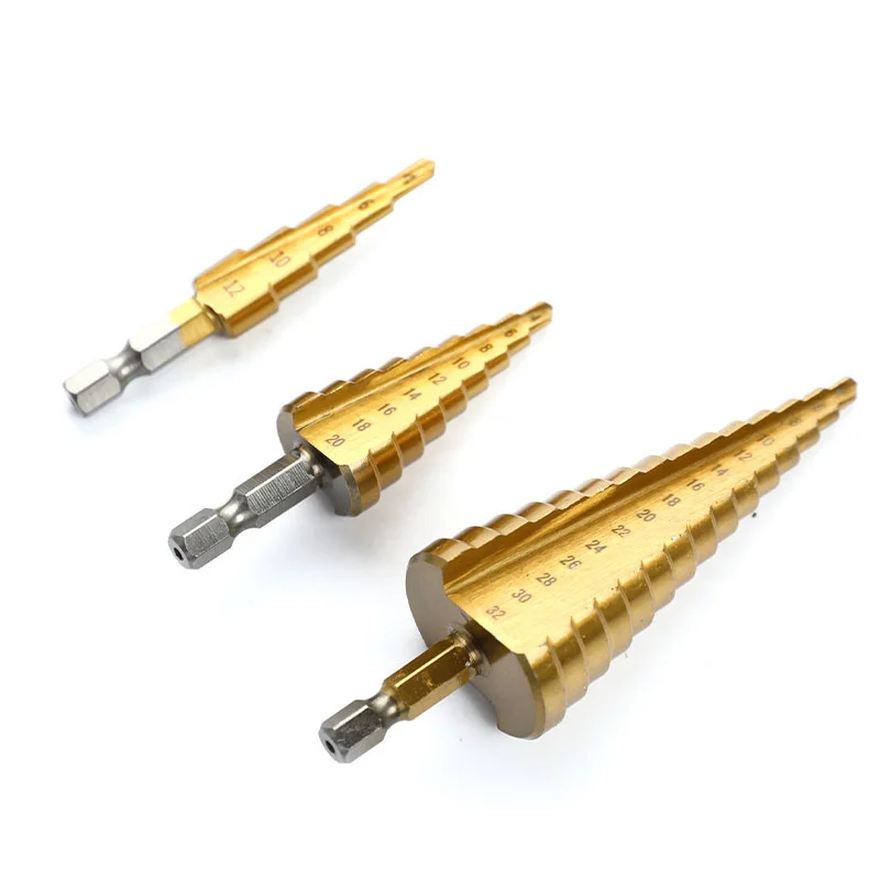 

1PC Straight/Spiral Twist Step Drill Bit Pagoda Shape Wood Metal Drill Bit Puncher