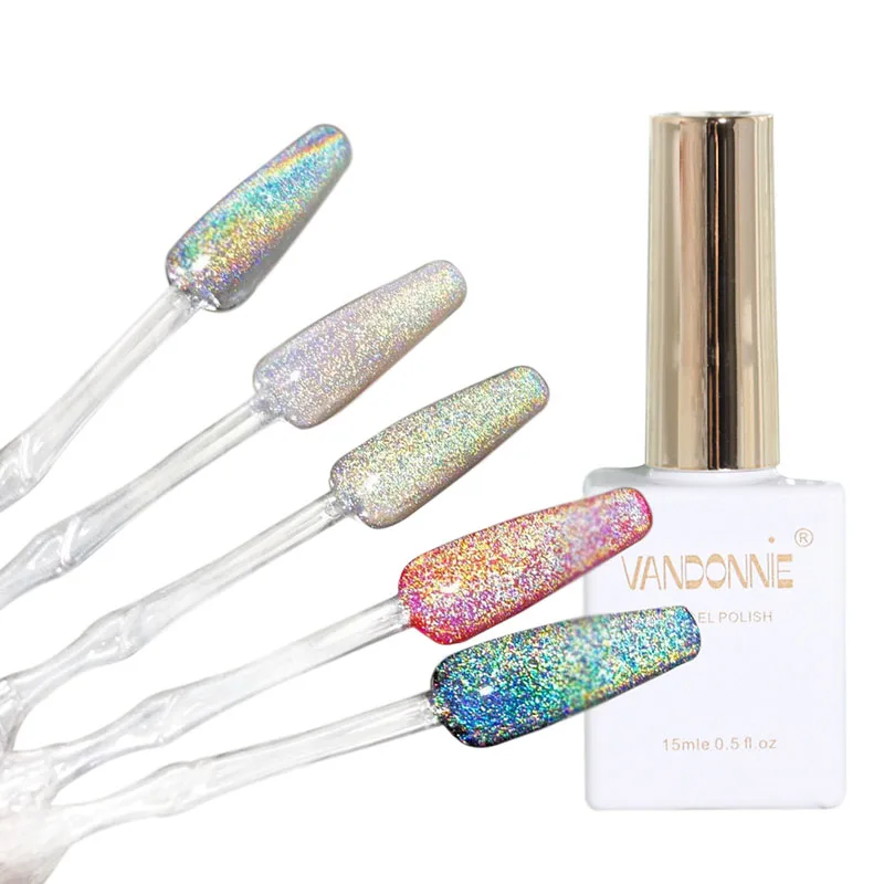 

15ML Colorful Nail Cat Eye UV Gel Laser Rainbow Shiny Nail Varnish Soak Off UV LED Gel for Nail Art Easy Coloring Manicure Tool