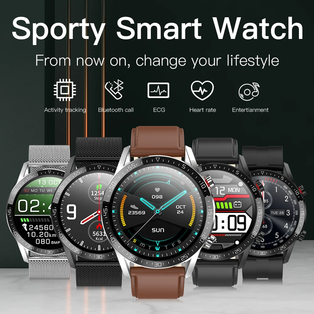 

L13 smart watch Men BT Call Mens watches ECG Pressure Heart Rate Fitness Tracker sports business IP68 Waterproof Smartwatch