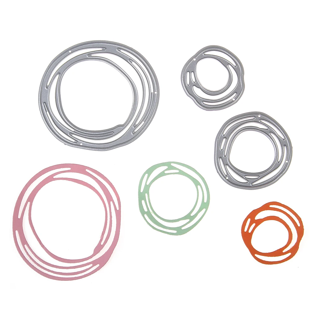 3Pcs/Set Scribble Circles Metal Cutting Dies Stencil for DIY Scrapbooking album Decorative Embossing Craft Paper Cards Tool | Дом и сад