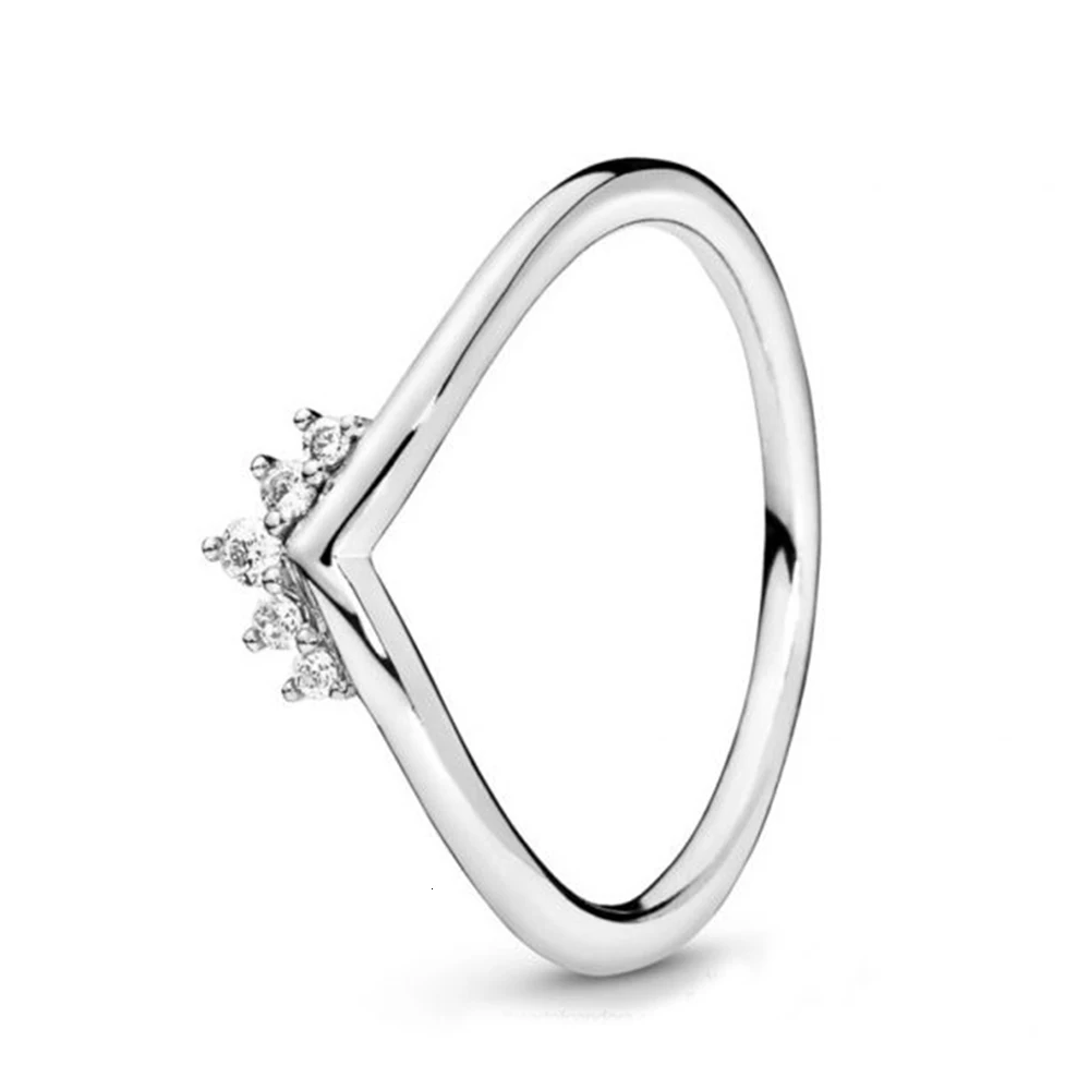 Серебро 925 пробы, осень, многогранная светящаяся розовая тиара, светильник, кольцо, кольцо - Цвет: iSsee