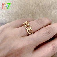 f j4z hot chic finger rings for women punk alloy curb chain ring simpleladies party show jewelry accessories dropship