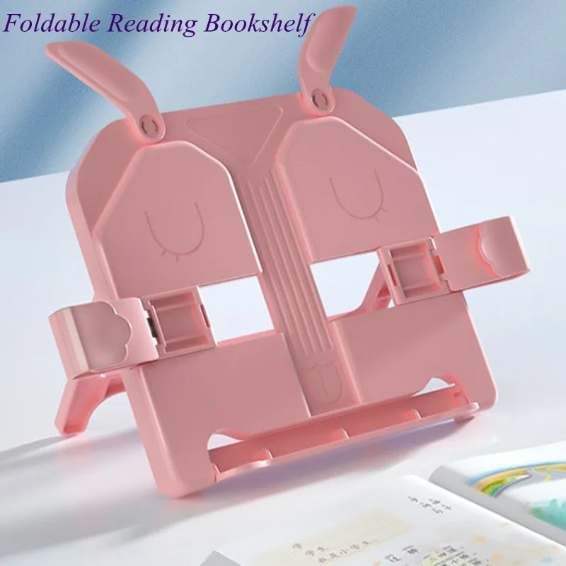 

1pc Book Stand Holder Portable Foldable Bookend Bookstand Reading Support For Student Children Writing Bracket Office Use