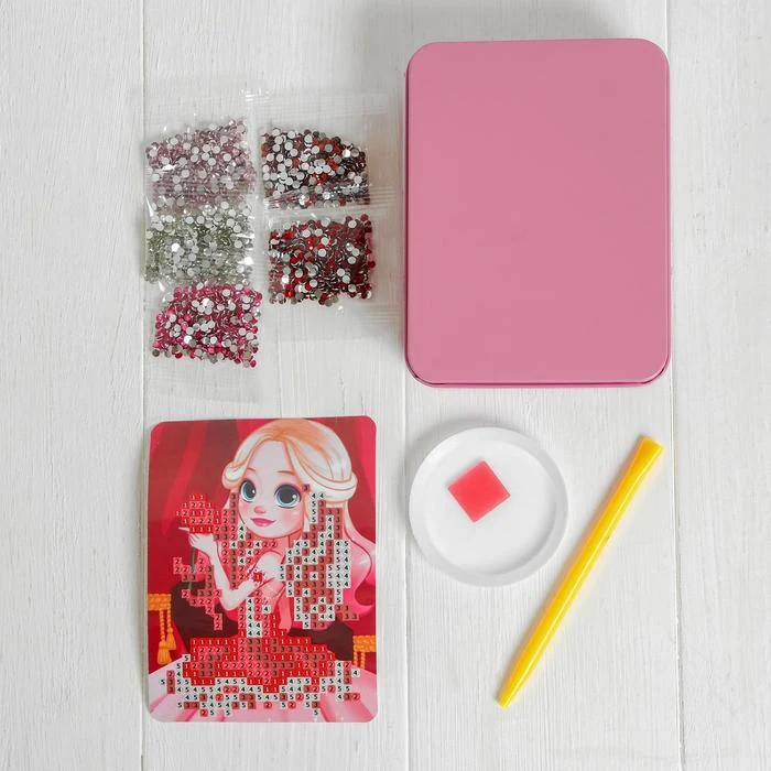 Алмазная вышивка на шкатулке Милая принцесса 8 5 х 11 см. Набор для творчества |