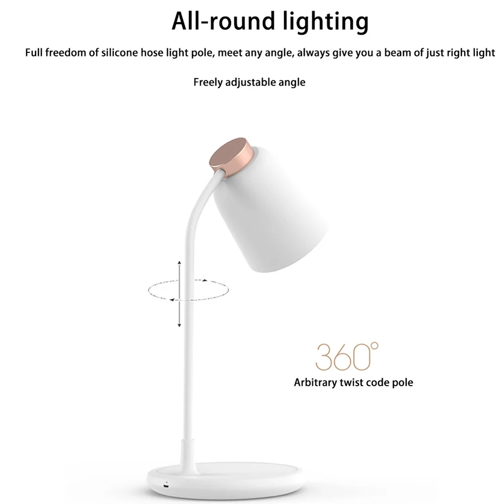 

Stepless Dimmable LED Desk Lamp Table Reading Light USB Rechargable Student Eye Protection Student Dormitory Touch Swtich LED