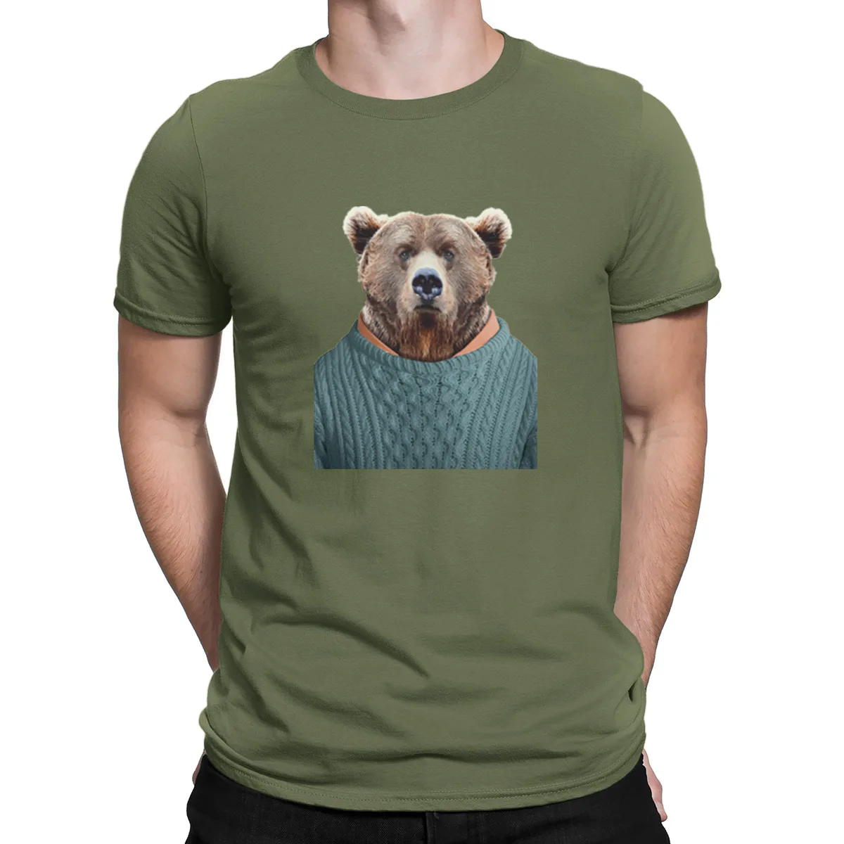 

Summer Fashion T Shirt Short Sleeve men's Fashion Short Sleeve Brown bear t shirt men Cotton streetwear vintage t shir