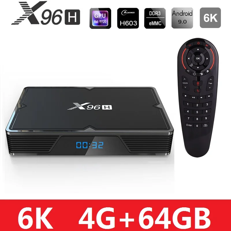 X96H Android 9,0 Смарт ТВ приставка 6K 4K H.265 2,4G 5G беспроводная wifi приставка PK H96 max x96max