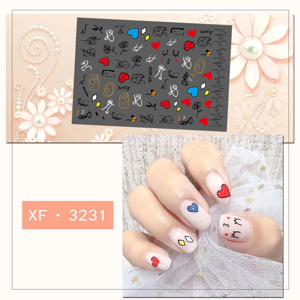 HOT!!!Waterproof Avocado Leaf Cactus Nail Sticker Full Cover DIY Adhesive Decor |
