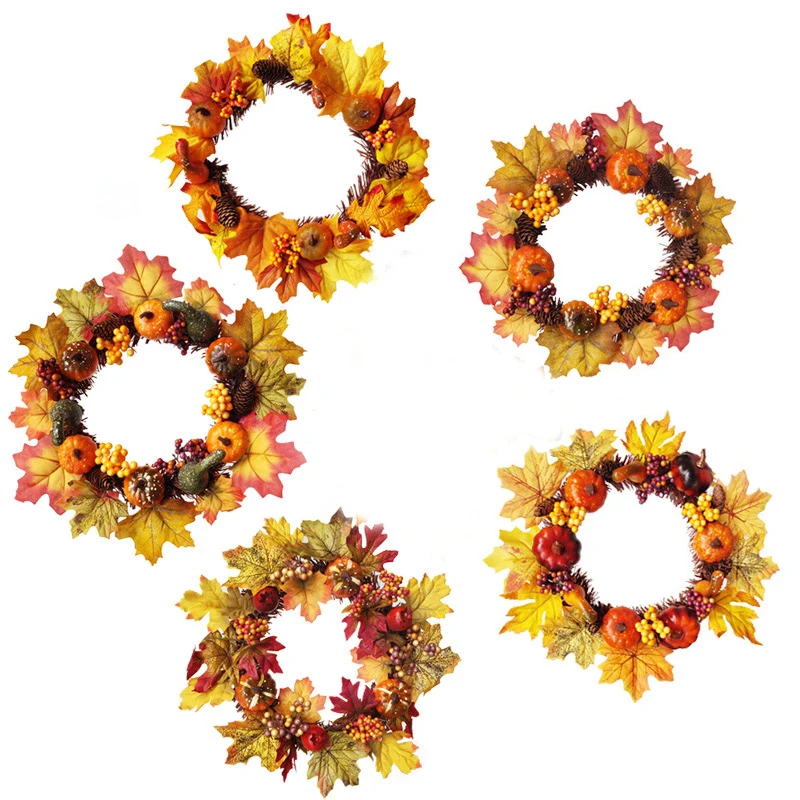 Искусственная Цветочная Гирлянда Тыква листья для урожая фестиваль