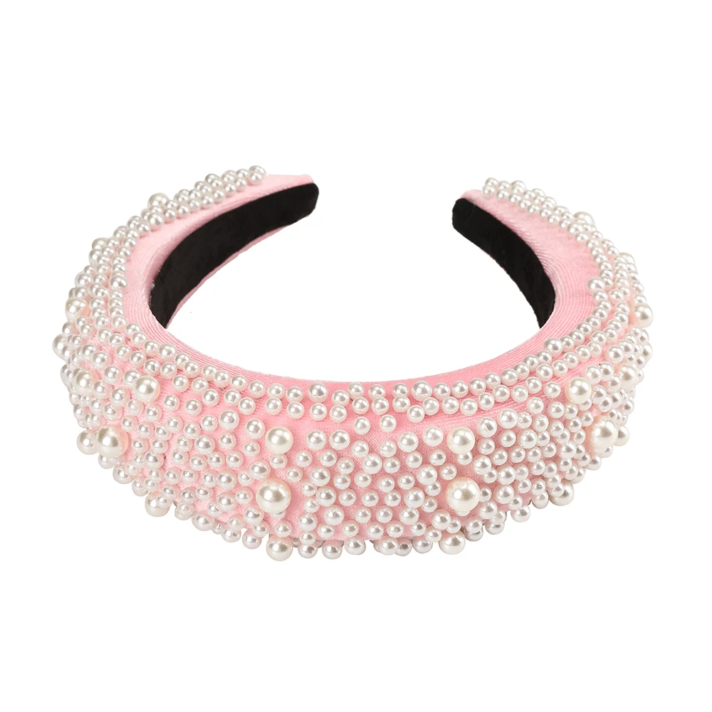 MOLANS Pearl Padded Sponge Vintage Hair Hoop Fashion Elegant Hair Band Women Headband Hair Accessories Headwear New