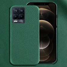 LANGSIDI Genuine Leather phone Case for Realme 8 pro 7 6 5 pro GT X2 X50 X7 Luxury Business Cow Back Cover For OPPO FIND X3 PRO