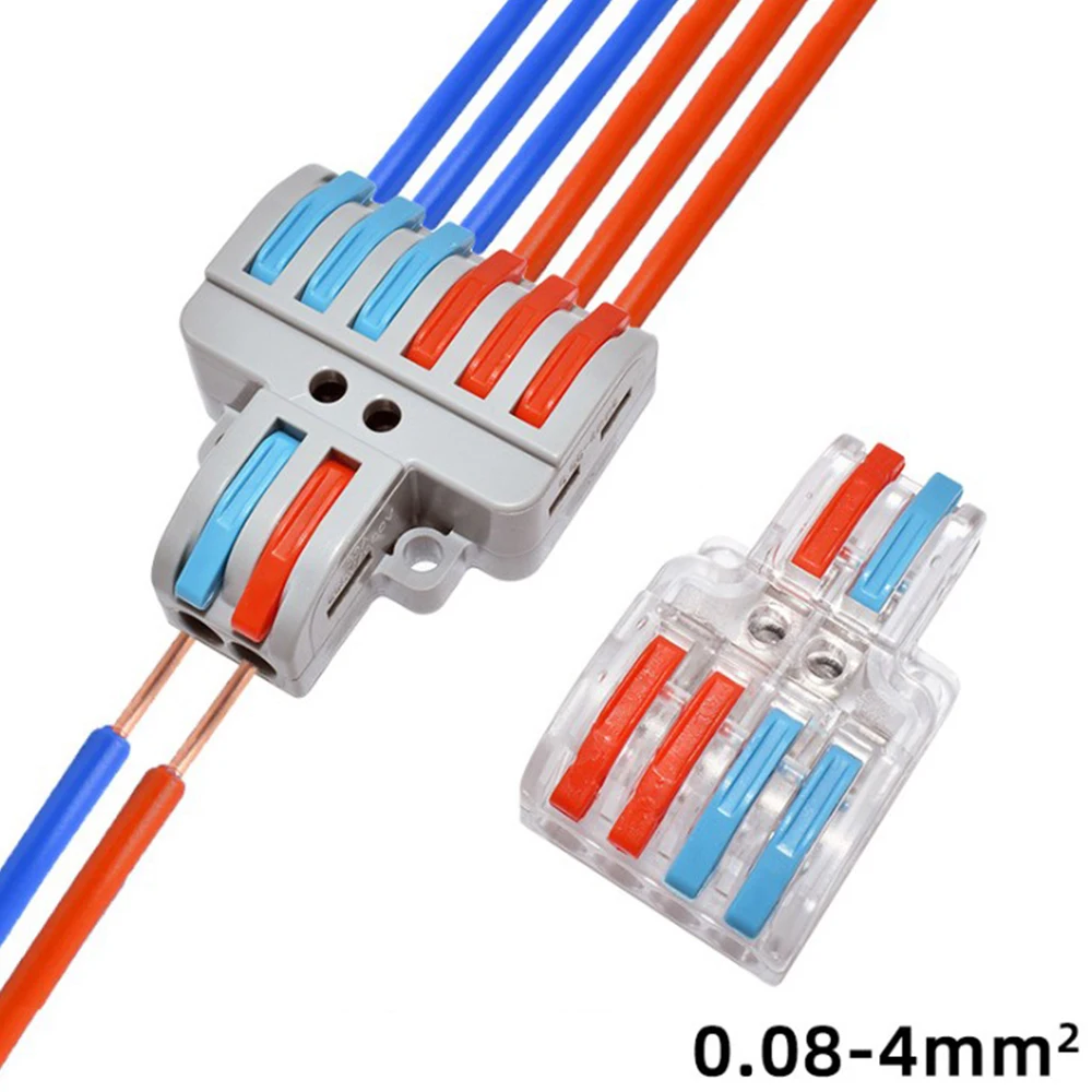 

5PCS 2 Input 4 Output/2 Input 6 Output Universal Fast Wire Cable Connector Push-in Conductor Terminal Block Electric Accessories