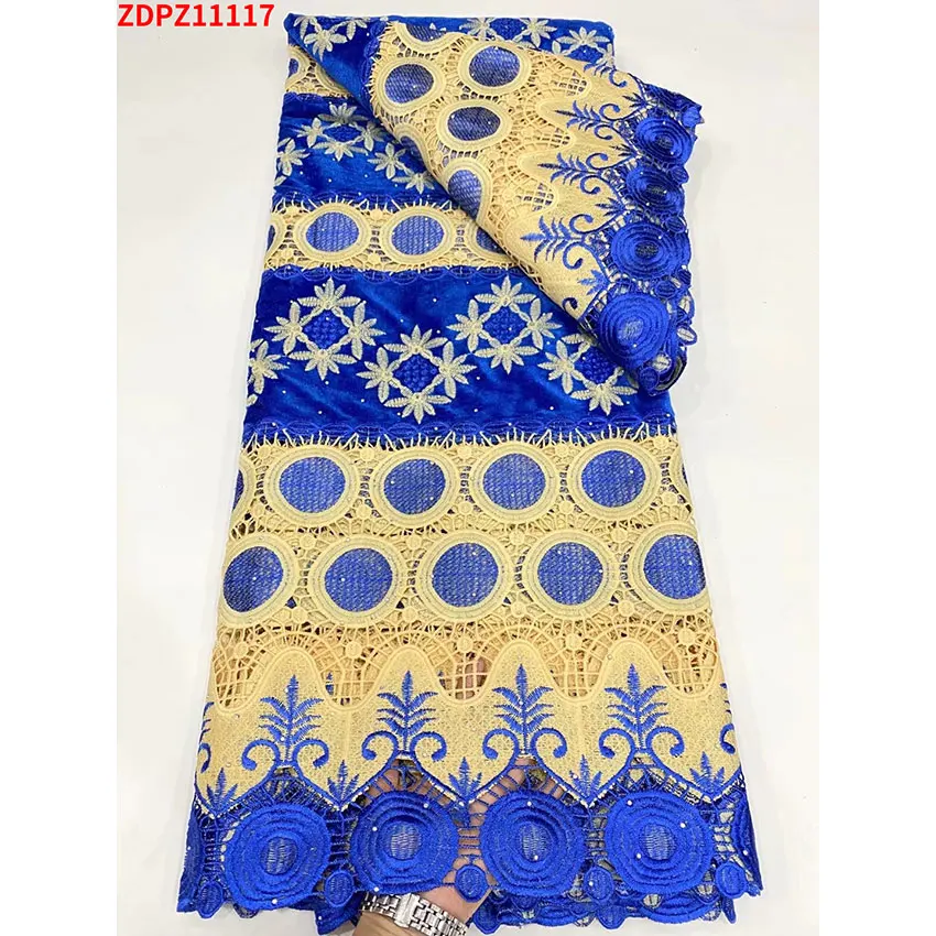 

Flower Style French Mesh Lace Fabric African Nigeria Exquisite Tulle Net Flannelette Sequin Sewing Clothes ZDPZ11117