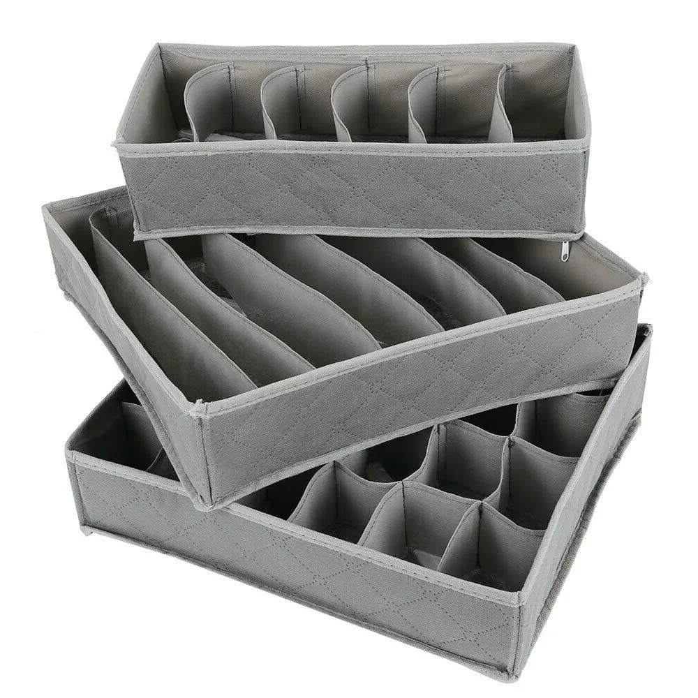 3 шт. бамбуковая коробка для хранения нижнего белья контейнер разделитель ящика с