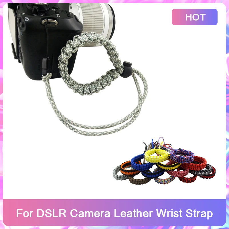 1 шт для DSLR Камера кожаная рукоятка наручный ремешок Творческий Hand made парашютный