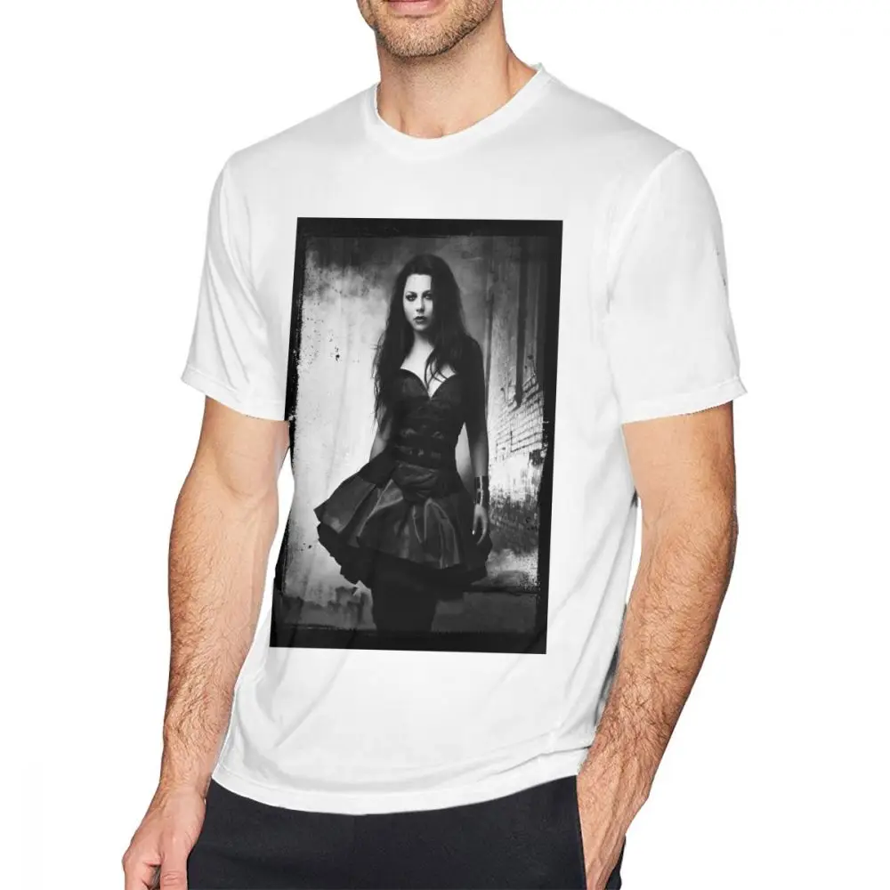 Amy Lee From Evanescence T Shirt Summer Men's T Shirts Print T-Shirt Basic Men Casua Tee Shirt 5XL 6XL Oversized Cotton T-Shirts - Цвет: white