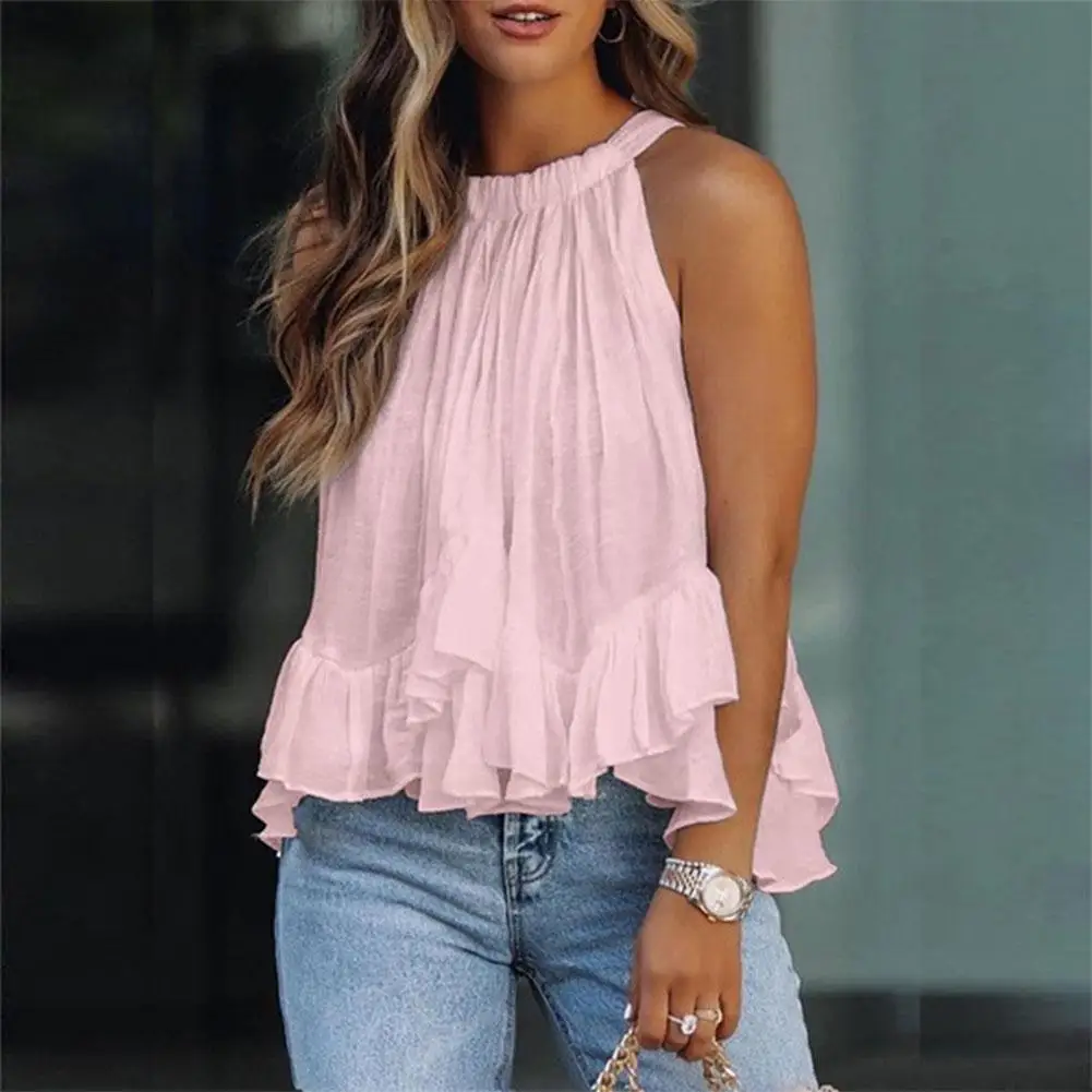 

2021 Fashion Trend Women Ladies Sexy Halter Denim Imitation Casual Top Up Vest Color Tanks Camisole Jean Lace Sleeveless Z3q0