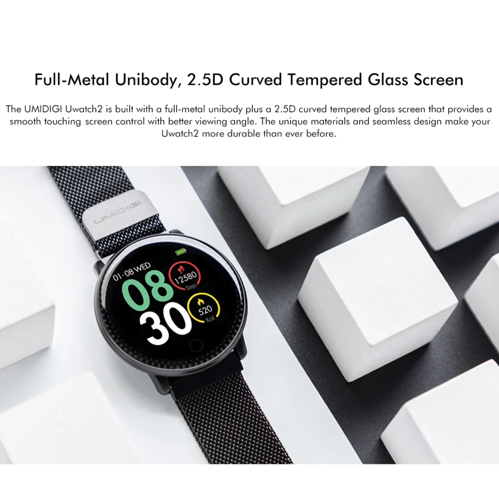 Умные часы Uwatch2 1,3" ips 240*240 дисплей BT4.0 фитнес Шагомер калорий умный таймер пульсометр сна монитор наручные часы