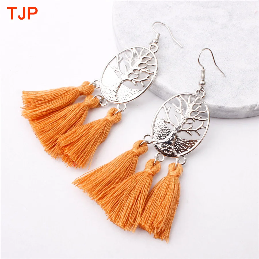 Женские винтажные серьги с бахромой длинные висячие в этническом богемном стиле