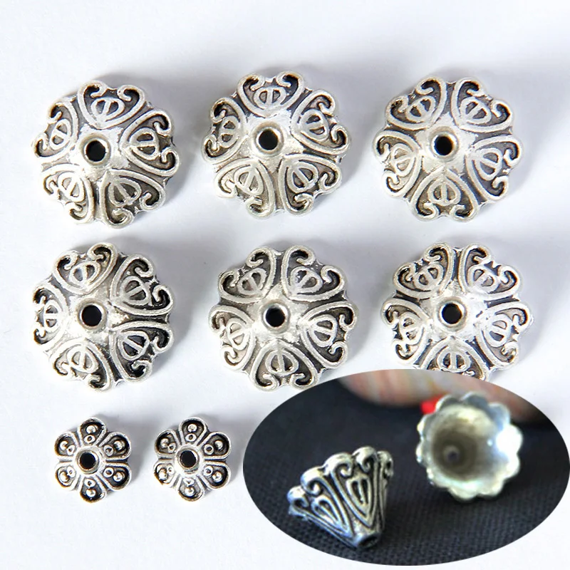 

Tibetan Silver Color Bugle Flower Shape 8x5mm 16x10mm Metal Alloy Loose Spacer Beads Caps lot for Jewelry Making DIY Findings