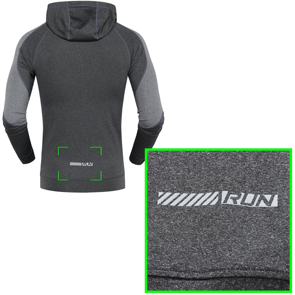 Спортивные куртки Для мужчин работает пальто Фитнес с длинным рукавом капюшоном