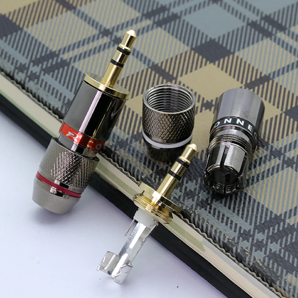 10 шт. позолоченные 3 Полюсные Наушники с разъемом 5 мм|3.5mm jack pole|jack 3jack 3.5mm |