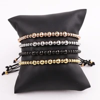 high quality new fashion jewelry stainless steel beads friendship macrame bracelet women men