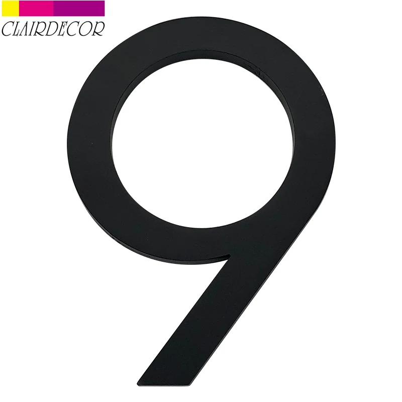 

15cm aluminum material metal 3D modern house number #9 outdoor waterproof anti-rust durable home hotel door panel letter