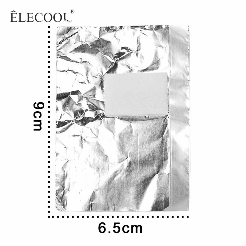 ELECOOL 100 шт. алюминиевый Фольга лак искусство впитывающийся для Ногтей Акрил Гель