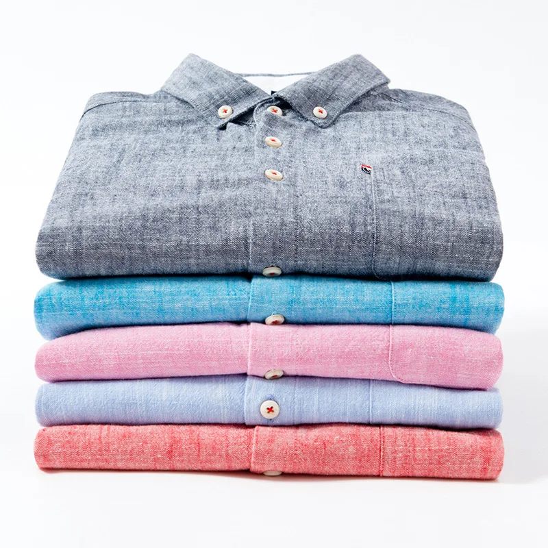 

2021 New Arrival High Quality Men Shirts Cotton Linen Long Sleeve Shirt Fashion Slim Fit Shirt Man Brand Clothing