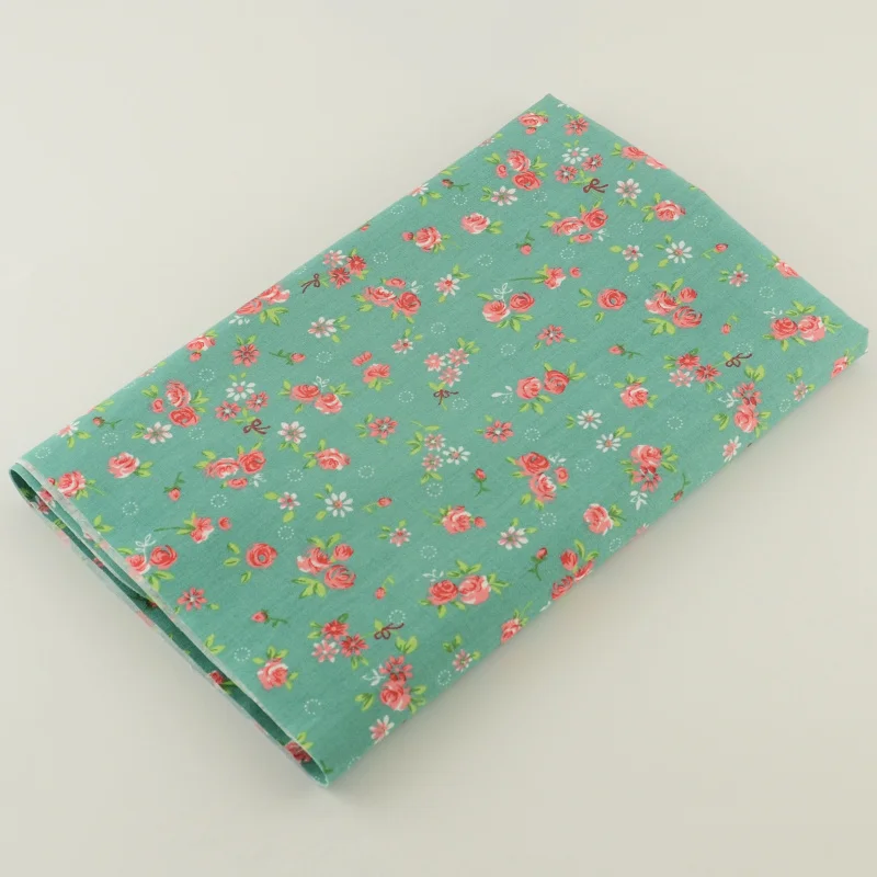 Зеленый 100% хлопок ткань для шитья цветочный дизайн бумага скрапбукинга Tecido