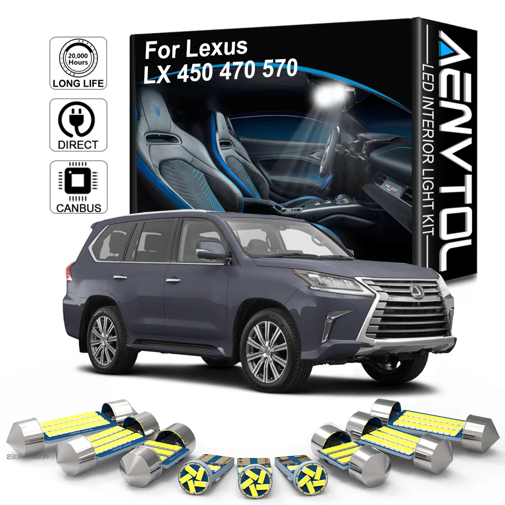 

AENVTOL Canbus For Lexus LX 450 470 570 LX450 LX470 LX570 1996 1997 2006 2015 2016 2020 Car LED Interior Light Accessories Kits