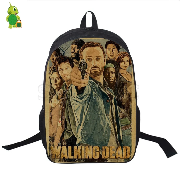 7 Рюкзак The Walking Dead для женщин и мужчин, дорожный рюкзак Rick Grimes, рюкзак для ноутбука с рисунком, школьная сумка для мальчиков и девочек - Цвет: 7