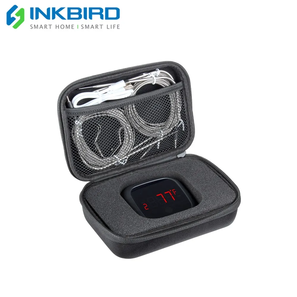 INKBIRD чехол для переноски для хранения в путешествии, совместимый с IBT-4XS и IBT-4XP, Bluetooth, беспроводной термометр для гриля, 6,7x4,7x2,3 дюймов