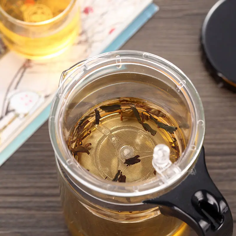 Круглый термостойкий стеклянный чайник высокое качество 500 мл с цветами чашка