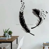 feather wall decor feathers vinyl wall decal forest wall decal tribal boho bohemian bedroom decor feather wall art 2sh19