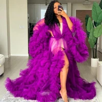 2022 new maternity dress for photoshoot babyshower maternity prom dresses royal blue purple pink ruffles tulle long sleeves
