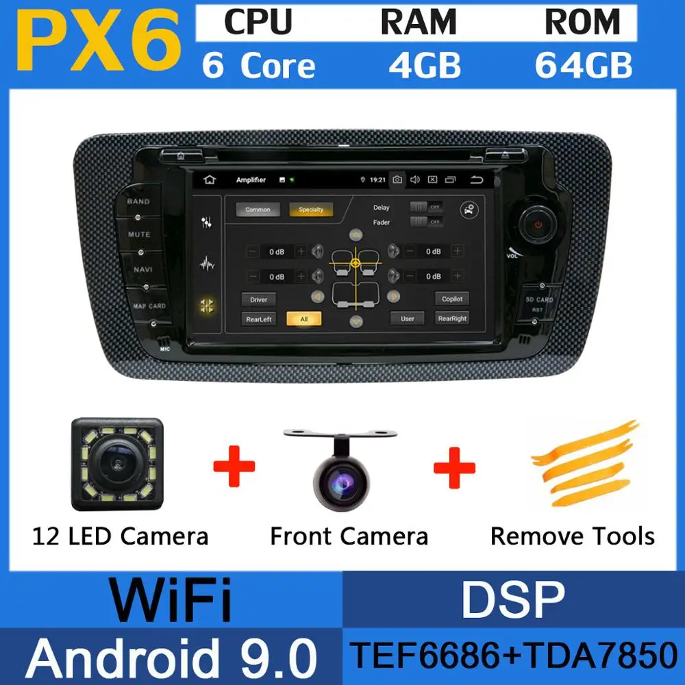 PX6 5 USB порт Android 9,0 PX6/Восьмиядерный автомобильный dvd-плеер для сиденья Ibiza 2009 2010 2011 2012 2013 Автомобильный Радио DSP gps Мультимедиа - Цвет: PX6