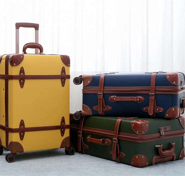 CARRYLOVE 2" 24" 2" inc. Женская Ретро кожаная сумка для багажа spinner trunks box trolly винтажный чемодан на колесах