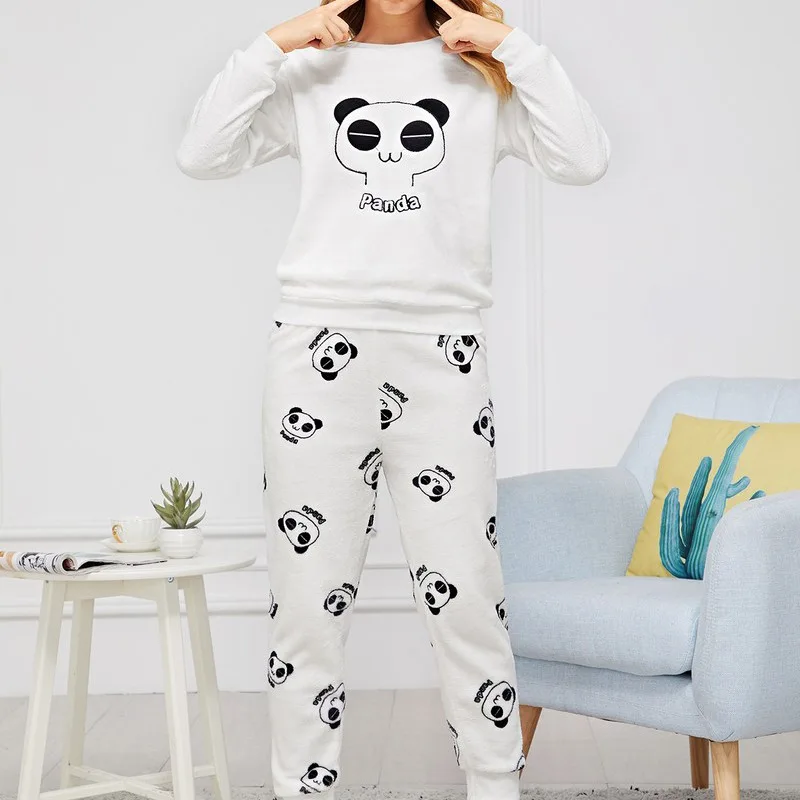 Big Girls Clothes Two Piece Set Top and Pants Panda Long Sleeve White Tshirt 7 Years Dropshipping | Детская одежда и обувь