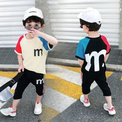 

Boys Casual Sport Suit 2020 Summer Korean Children's Clothing Baby Boys Casual Letter Print T Shirt+shorts 2pcs Set Baby Clothes