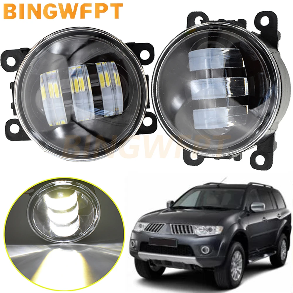 

Новинка 2 шт. автостайлинг для Mitsubishi Pajero Sport Montero Sport Nativa Prajero передние линзы Противотуманные фары H11 12 В Светодиодная лампа