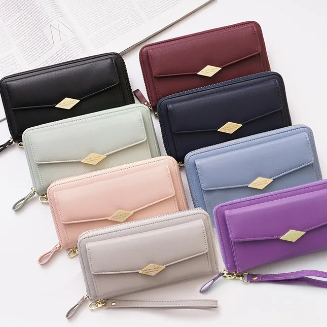 

89Women's zipper handbag large capacity chain bag fashion mobile phone bag popular wallet chain