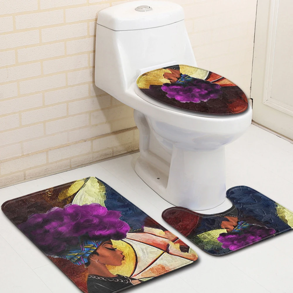 

3Pcs/Set Stylish Toilet Seat Cover Rug Set And Tank Cover Home Soft Plush Toilet Seat Cover Washable Pads Bathroom Accessorie