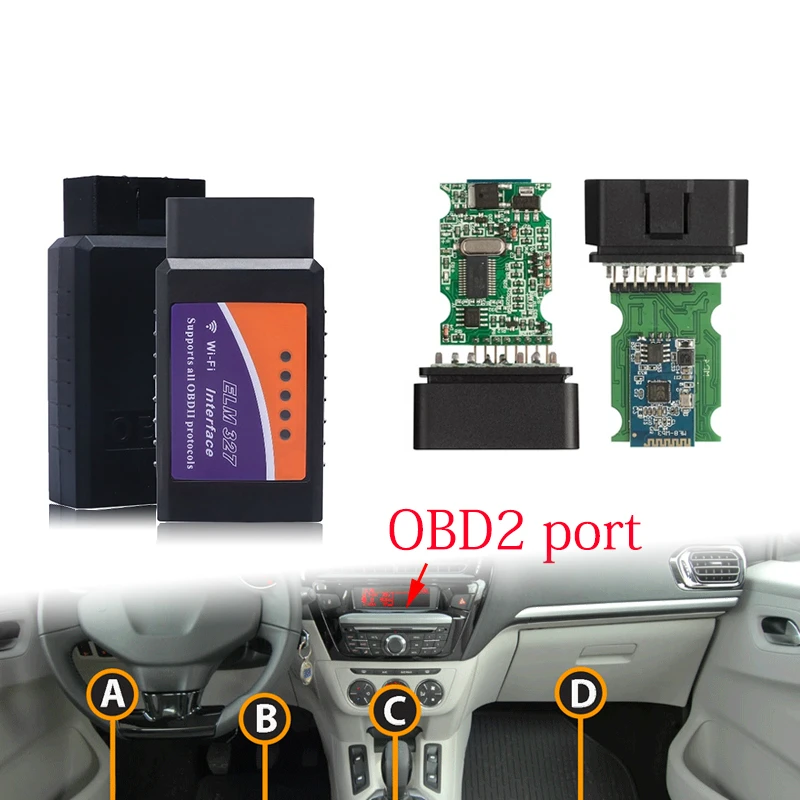 Автомобильный сканер ELM327 WIFI V1.5 OBDII ELM 327 BT/Wi Fi 1 5 HHOBD HH OBD OBD2 Bluetooth совместимый