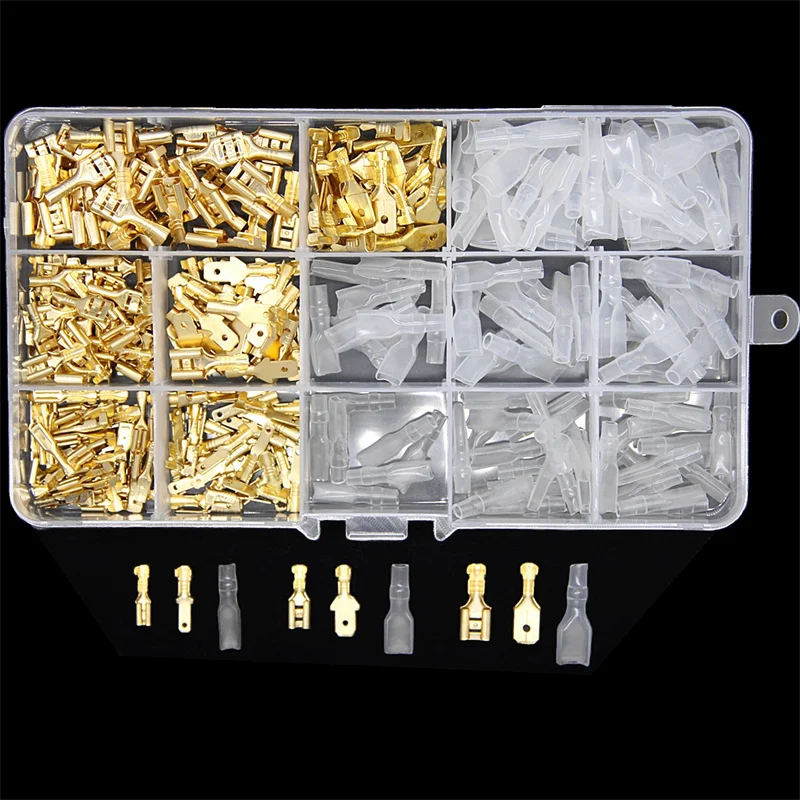 

120/135/270pcs Crimp Terminals 2.8/4.8/6.3mm Insulated Seal Electrical Male Female Wire Connectors Crimp Terminal Assortment Kit