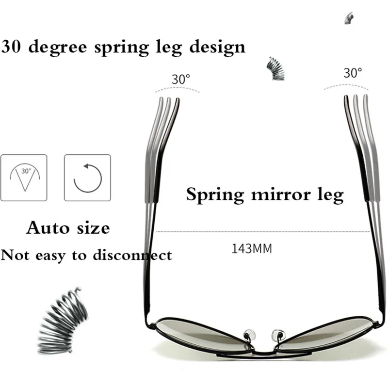 Классические фотохромные солнцезащитные очки для вождения Мужские
